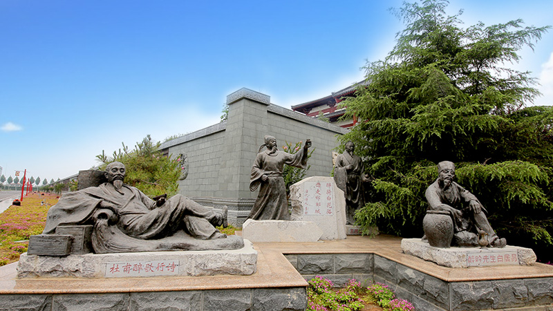 唐代四位著名詩人組雕